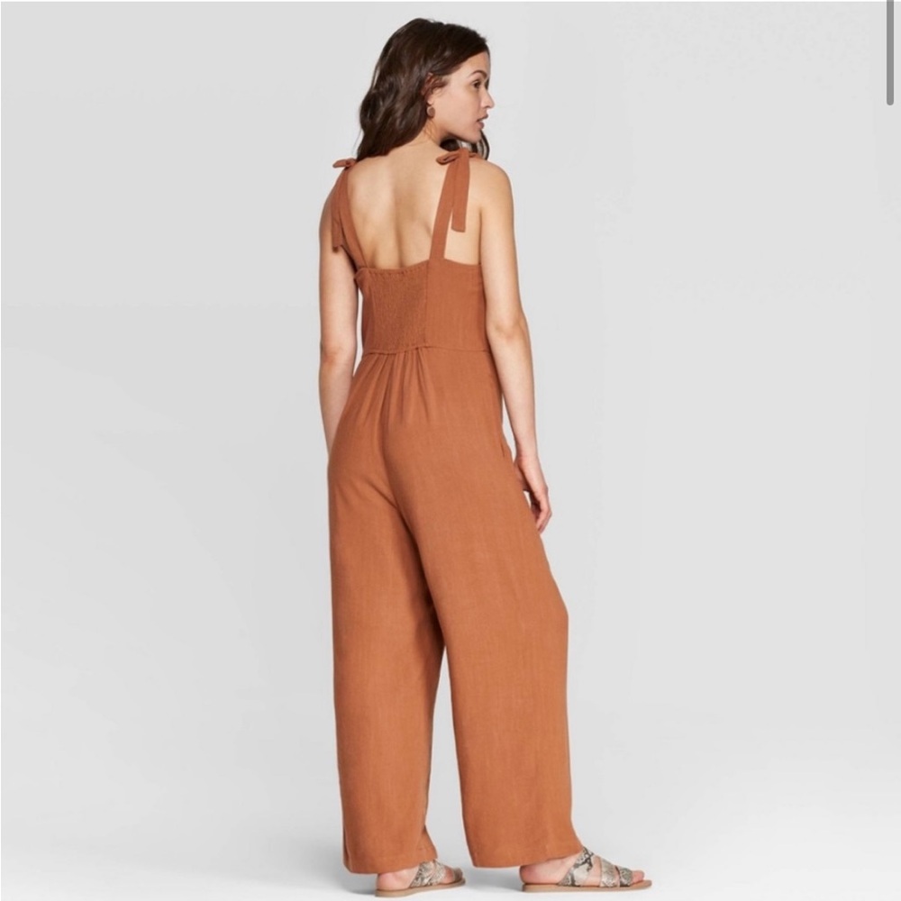 Universal Thread Brown Sleeveless Spaghetti Strap Slip Jumpsuit/Overalls